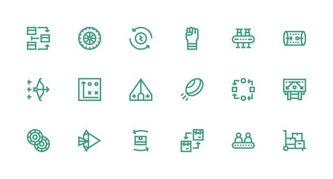 18 Strong Stroke Line Icons for Movement Graphics Layout Icon Collection vector