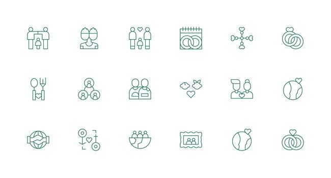 mínimo línea íconos desde unión conjunto con 18 vectores esencial íconos para rápido ui edificio