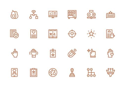 Thick Line Line Icons from Selection Set with 24 Vectors Neutral Style Icons for Any Project