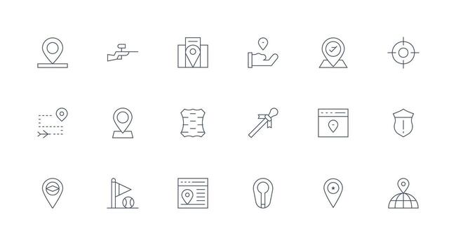 mínimo línea íconos desde marcador conjunto con 18 vectores mínimo icono paquete