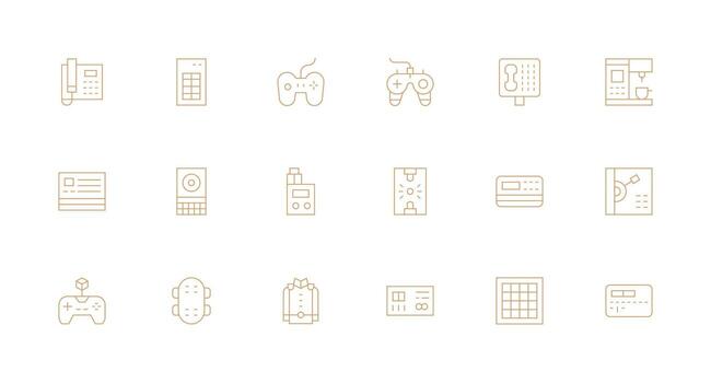 botones conjunto con 18 mínimo línea íconos de confianza íconos para todas interfaces vector