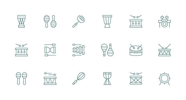 golpear conjunto con 18 mínimo línea íconos ordenado icono conjunto vector