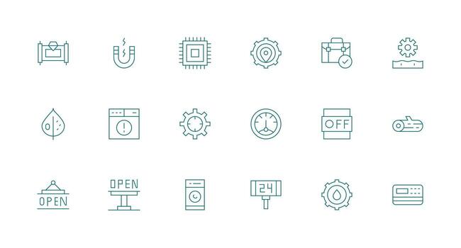 18 mínimo línea estilo íconos desde Operacional colección icono conjunto para web vector