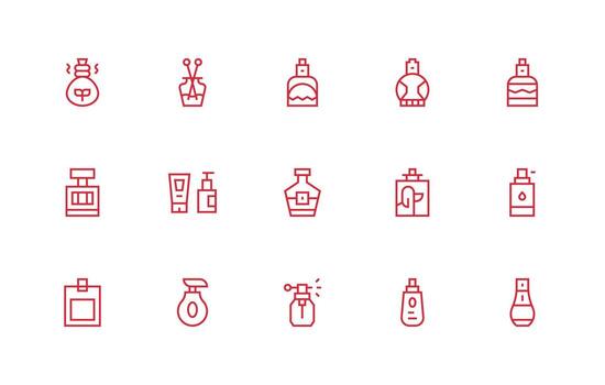 15 Regular Line Vectors for Fragrance Theme Scalable Icons for Cross-Platform Interfaces