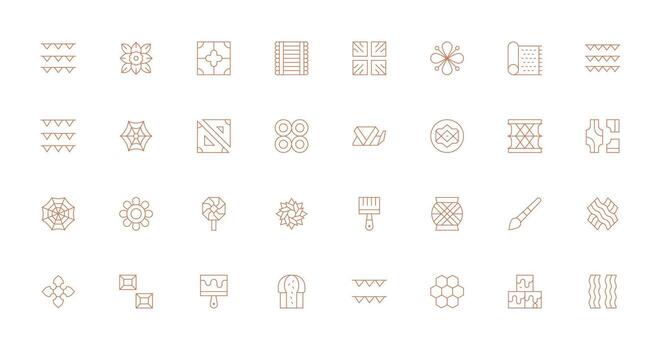 Thin Line Icons from Texture Set with 32 Vectors Responsive Icon Set for Flexible Layouts