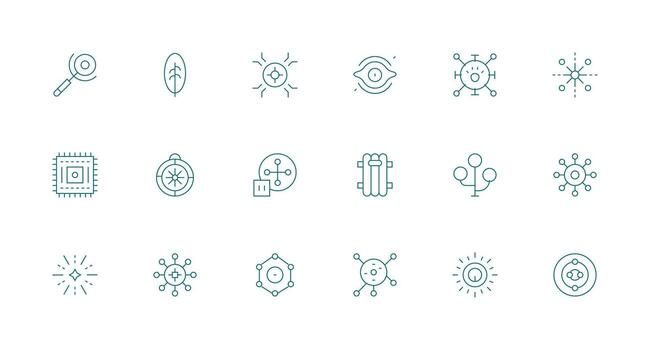 Central Icon Set with 18 Minimal Line Graphics Editable Icon Collection vector