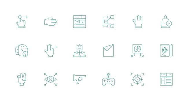 18 íconos para interfaz en mínimo línea formato ligero icono serie vector