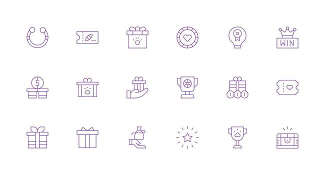18 Icons for Reward in Minimal Line Format Pixel Perfect Icons for Modern Apps vector