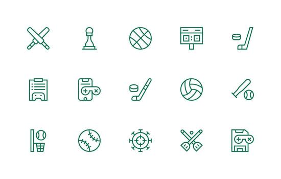 Gameplay Design Icons featuring 15 in Regular Line Style Layout Icon Collection vector
