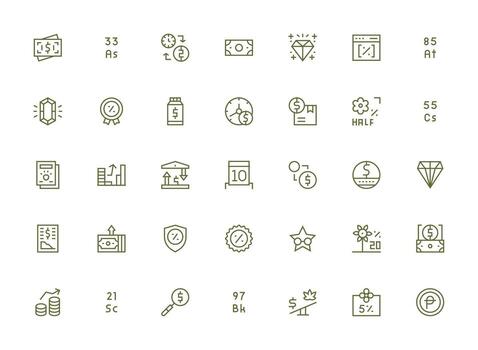 35 Regular Clean Line Icons for Value Graphics Neatly Designed Icons for Web Platforms vector