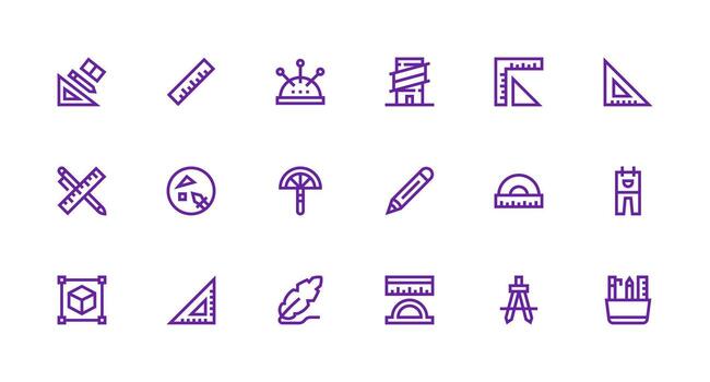 redacción diseño íconos presentando 18 en fuerte carrera línea estilo icono colección conjunto vector