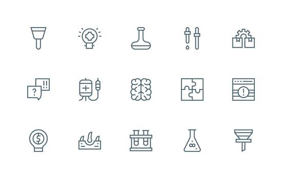 solución icono conjunto con 15 regular línea gráficos tablero icono serie vector