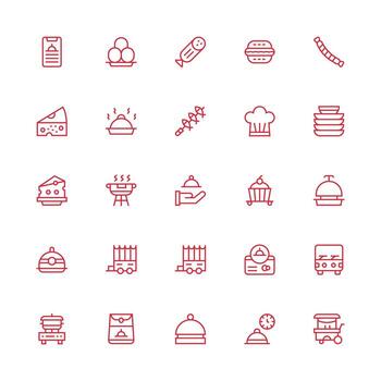 25 Icons for Catering in Medium Stroke Outline Format Neatly Designed Icons for Web Platforms vector