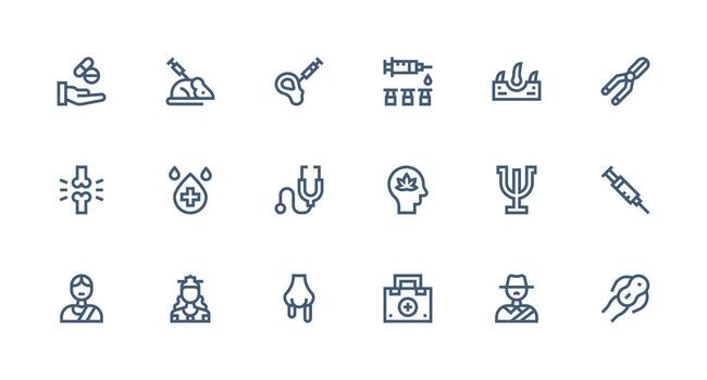 Strong Stroke Line Icons from Treatment Set with 18 Vectors High-Resolution Icons for Any Platform