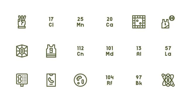 18 fuerte carrera línea vectores para número tema núcleo icono colección para diario Tareas