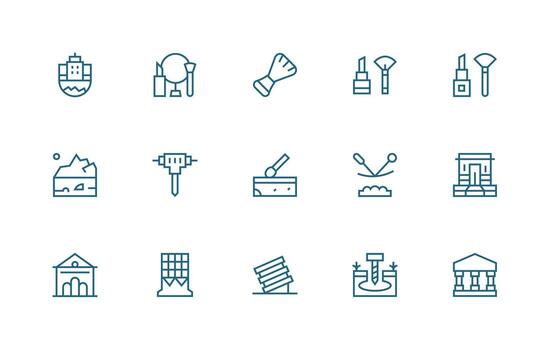 15 Regular Line Designs for Foundation Icons Well-Structured Icons for Creative Use vector