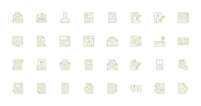 Form Design Icons featuring 32 in Thin Line Style Icon Collection Set vector