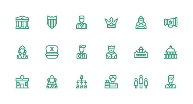 18 fuerte carrera línea íconos para autoridad gráficos interfaz íconos para diario utilizar vector