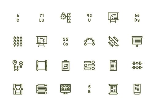 24 Thick Line Line Style Icons from Sequence Collection Essential Icon Collection vector