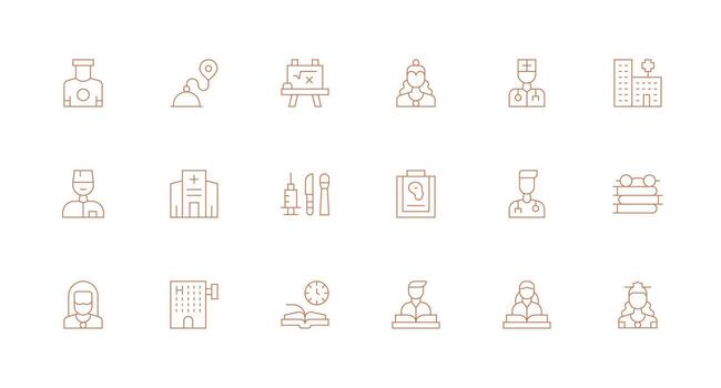 Exam Set with 18 Minimal Line Icons Simple Icons for Interface and Wireframes vector