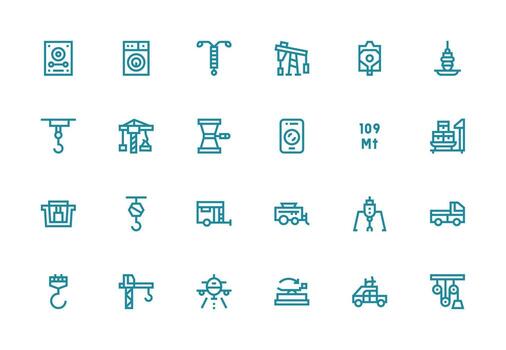 Load Set with 24 Thick Line Line Icons Design Ready Icon Set for Teams vector