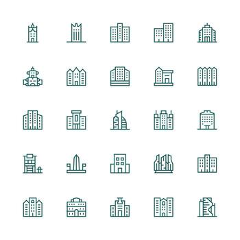 medio carrera contorno estilo Alto íconos con 25 vectores web icono colección