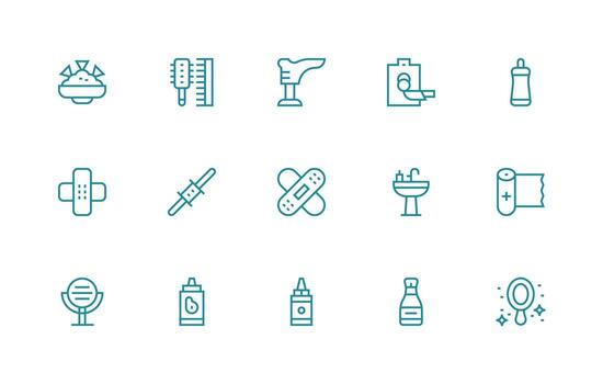 Dressing Set with 15 Regular Line Icons Core Icon Collection for Daily Tasks vector