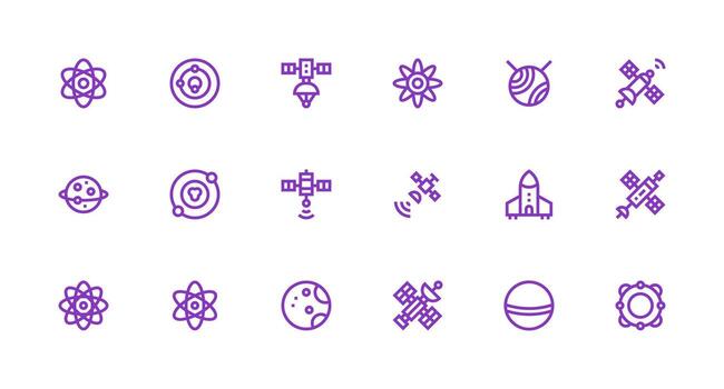 18 Icons for Orbit in Strong Stroke Line Format Multi-Purpose Icon Pack for Templates vector