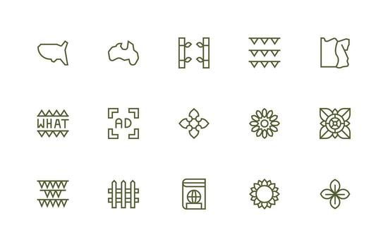 Border featuring 15 Icons in Regular Line Design Flexible Icon System for Web Interfaces vector