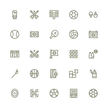 Medium Stroke Outline Style Match Icons with 25 Vectors Icon Set for Web