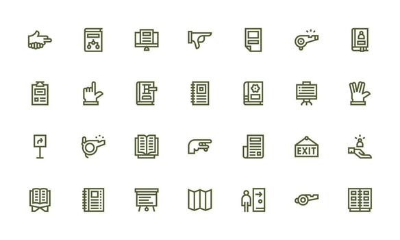 Instruction featuring 28 Icons in Bold Line Design Icon Pack for UI vector