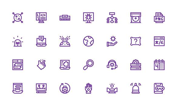 software diseño íconos presentando 28 en negrita línea estilo de uso múltiple icono diseño paquete vector