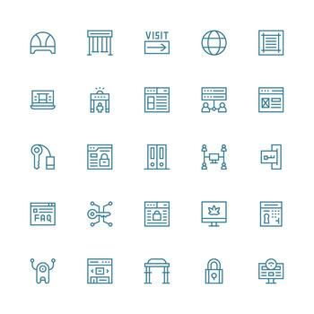 Portal Set with 25 Medium Stroke Outline Icons Core Icon Collection for Daily Tasks vector