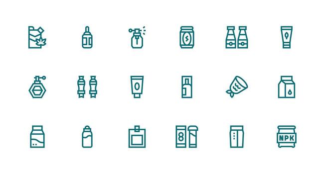 Packaging Design Icon Collection with 18 Strong Stroke Line Designs Balanced Icon Set for Functional Design vector