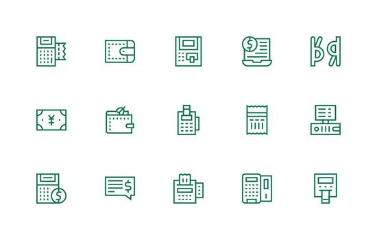 15 Regular Line Style Icons from Electronic Payment Collection Smart Icon Collection vector