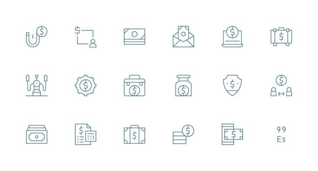 18 Minimal Line Vectors for Dollars Theme Scalable Icons for All Themes