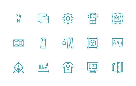15 regular línea vectores para Talla tema glifo icono serie