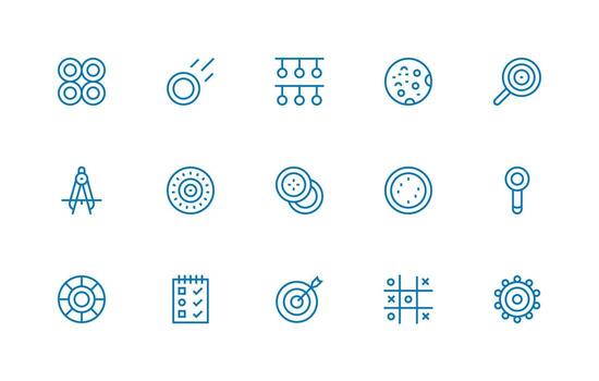 Circles including 15 Regular Line Illustrations Lightweight Icon Series for Fast Prototypes vector