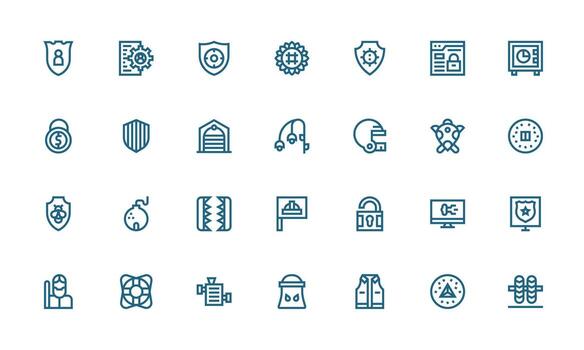 Security featuring 28 Icons in Bold Line Design Full Icon Library for UI Designers vector