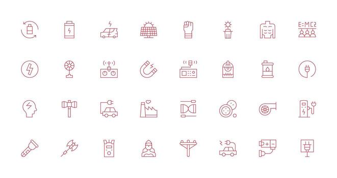 Power featuring 32 Icons in Thin Line Design Basic Icon Series vector