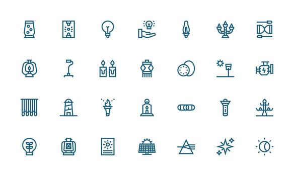 28 Bold Line Vectors for Light Theme Fully Editable Icon Set for Web