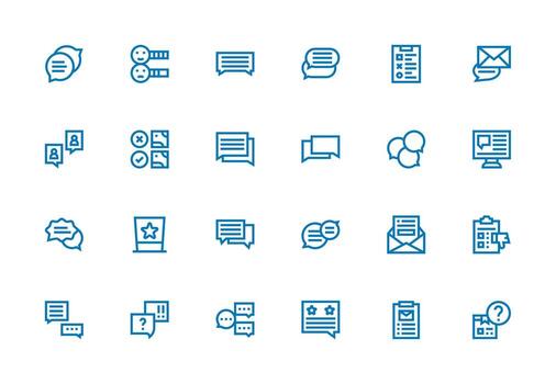 realimentación formar visual paquete conteniendo 24 grueso línea línea íconos simplificado icono paquete para visual herramientas vector