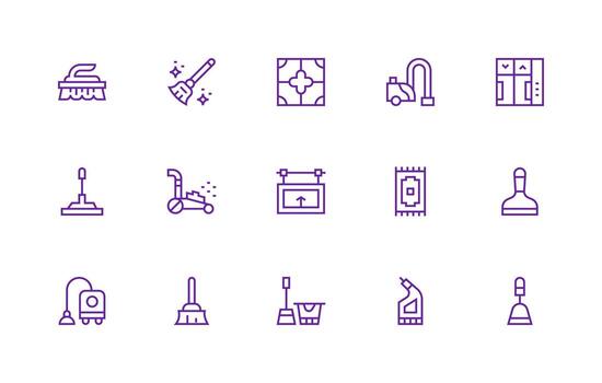15 Icons for Floor in Regular Line Format Neutral Style Icons for Any Project vector