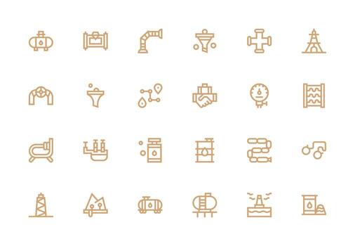 24 Icons for Pipeline in Thick Line Line Format Neutral Style Icons for Any Project vector