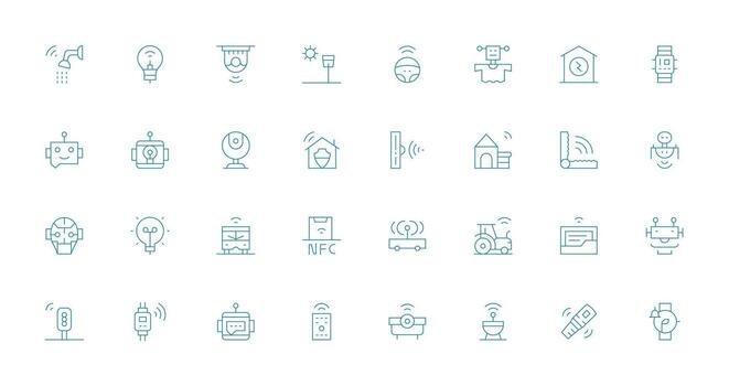 Thin Line Icons from Smart Set with 32 Vectors Organized Glyph Icons for Fast Design