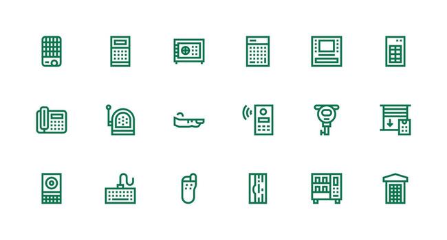 18 Keypad Icons in Strong Stroke Line Aesthetic UI Icon Set vector