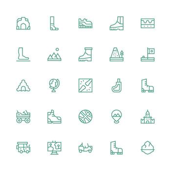 Terrain Icon Collection with 25 Medium Stroke Outline Designs Multi-Style Icons for Creative Projects vector