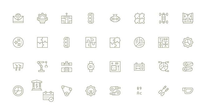 32 Thin Line Icons for Parts Graphics Neutral Style Icons for Any Project vector