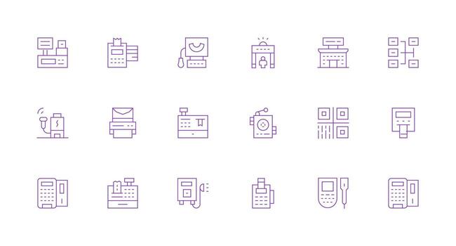 Minimal Line Style Scanner Icons with 18 Vectors Neat Icon Set