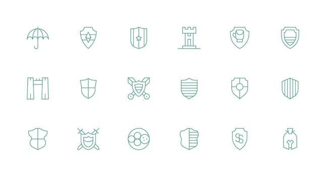 Minimal Line Icons from Defense Mechanism Set with 18 Vectors High-Quality Icon Pack